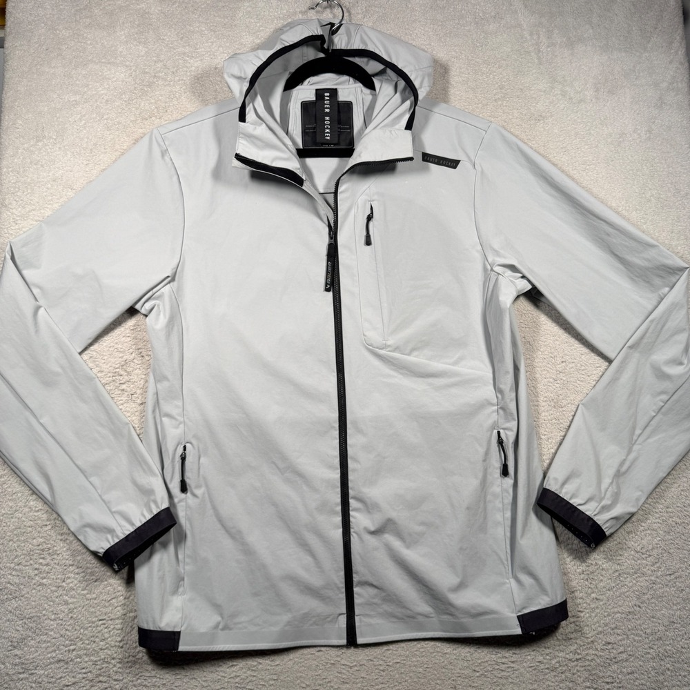 Bauer Hockey x Sail Racing Collab Jacket Mens XL Grey Windbreaker Hood Technical